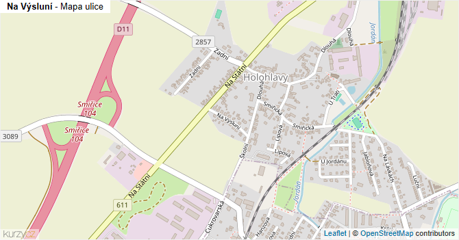 Na Výsluní - mapa ulice