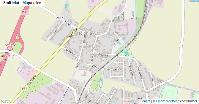 Smiřická - mapa ulice