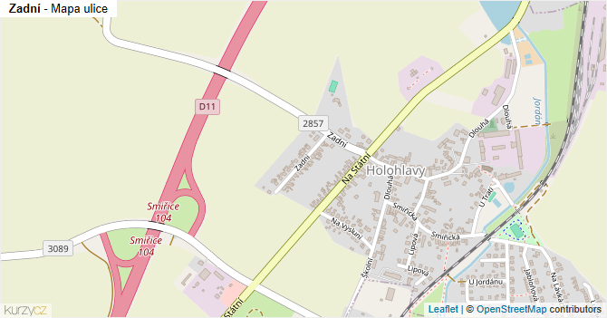 Zadní - mapa ulice