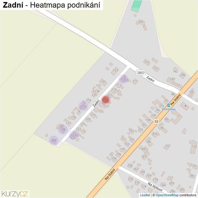 Mapa Zadní - Firmy v ulici.