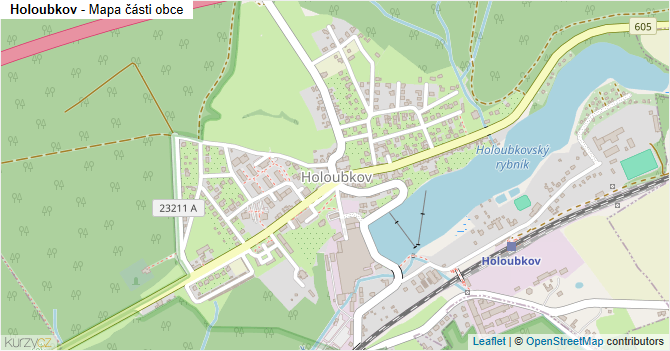 Holoubkov - mapa části obce