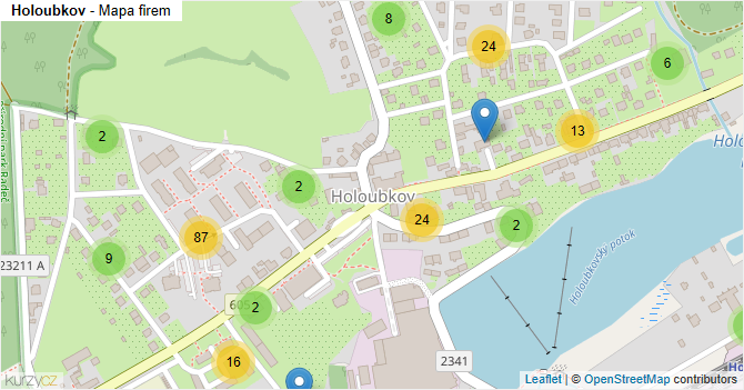 Holoubkov - mapa firem