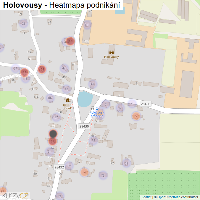 Mapa Holovousy - Firmy v části obce.