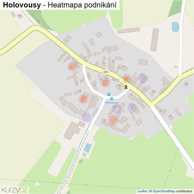 Mapa Holovousy - Firmy v části obce.