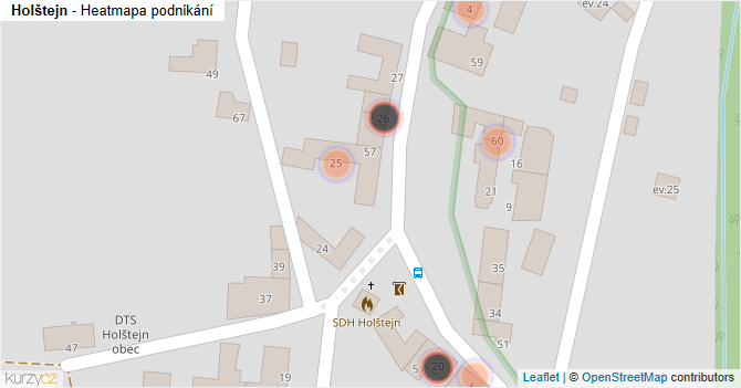 Holštejn - mapa podnikání