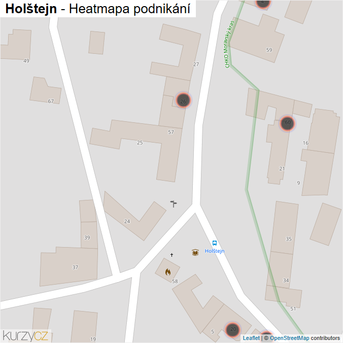 Mapa Holštejn - Firmy v obci.