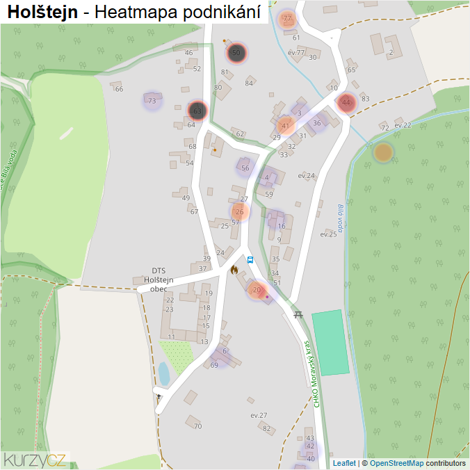 Mapa Holštejn - Firmy v části obce.