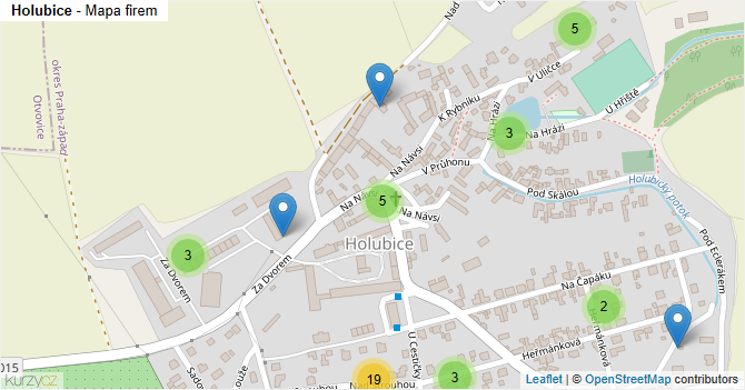 Holubice - mapa firem