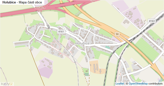 Holubice - mapa části obce