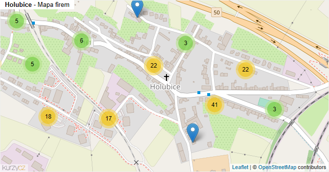 Holubice - mapa firem