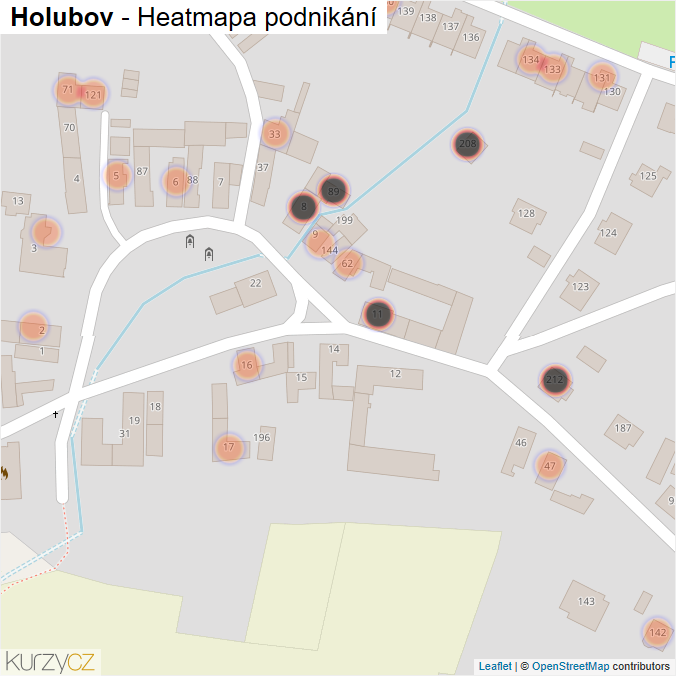 Mapa Holubov - Firmy v obci.