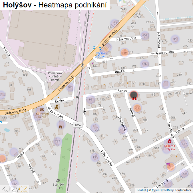Mapa Holýšov - Firmy v obci.