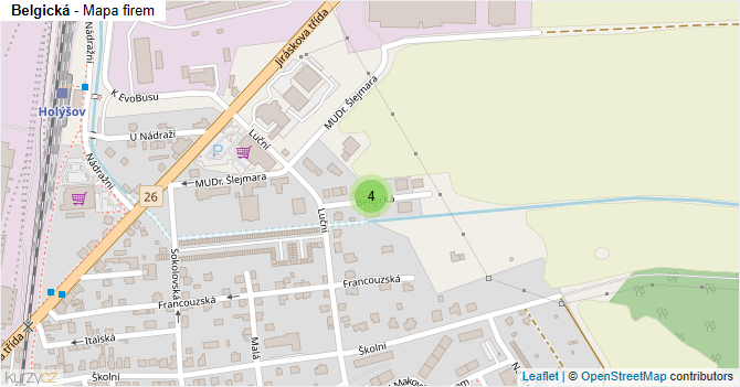 Belgická - mapa firem