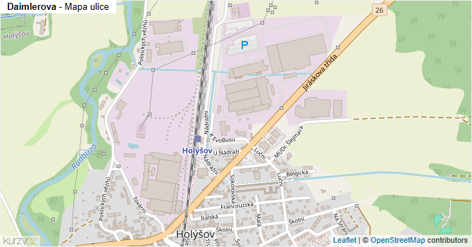 Daimlerova - mapa ulice