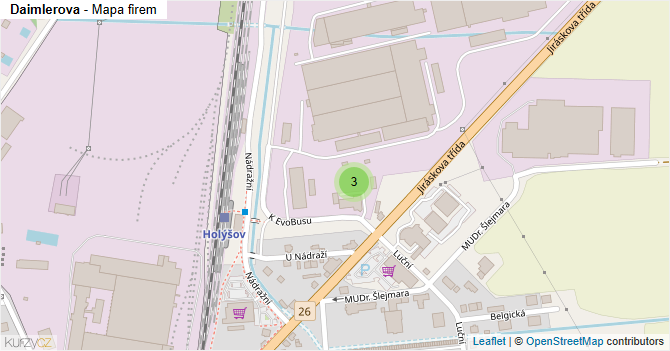 Daimlerova - mapa firem