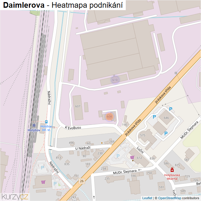Mapa Daimlerova - Firmy v ulici.