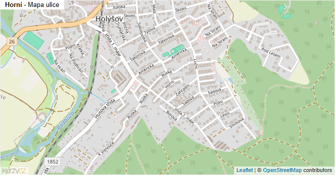 Horní - mapa ulice