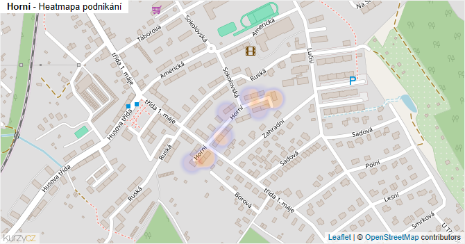 Horní - mapa podnikání