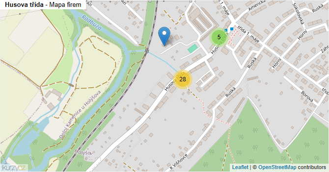 Husova třída - mapa firem
