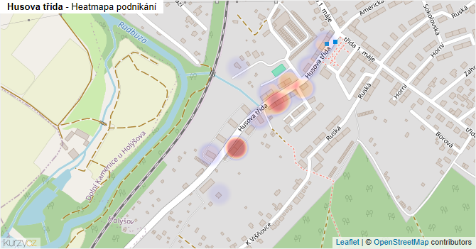 Husova třída - mapa podnikání