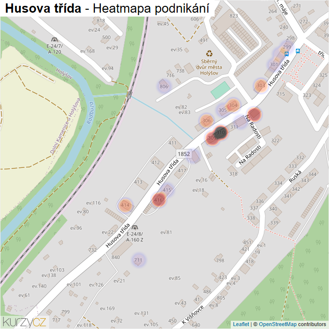 Mapa Husova třída - Firmy v ulici.