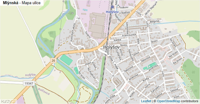 Mlýnská - mapa ulice