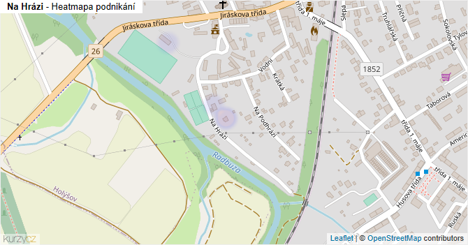 Na Hrázi - mapa podnikání