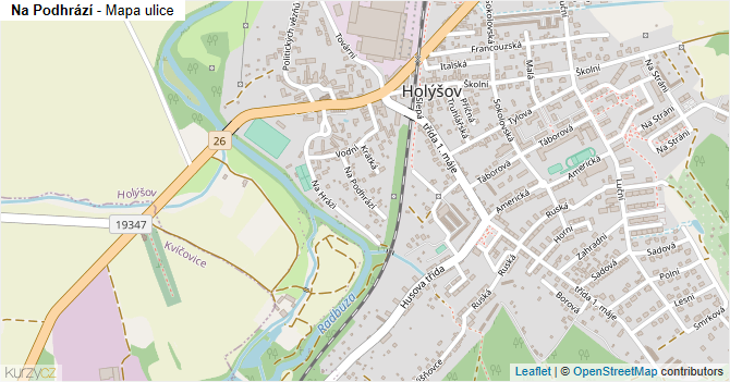 Na Podhrází - mapa ulice