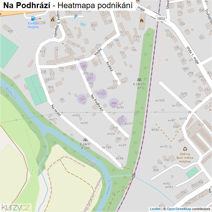 Mapa Na Podhrází - Firmy v ulici.