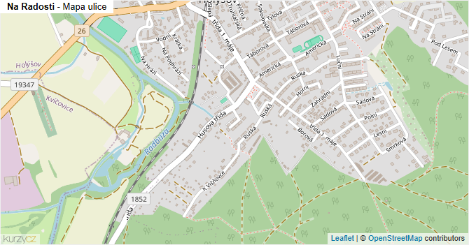 Na Radosti - mapa ulice