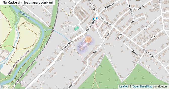 Na Radosti - mapa podnikání