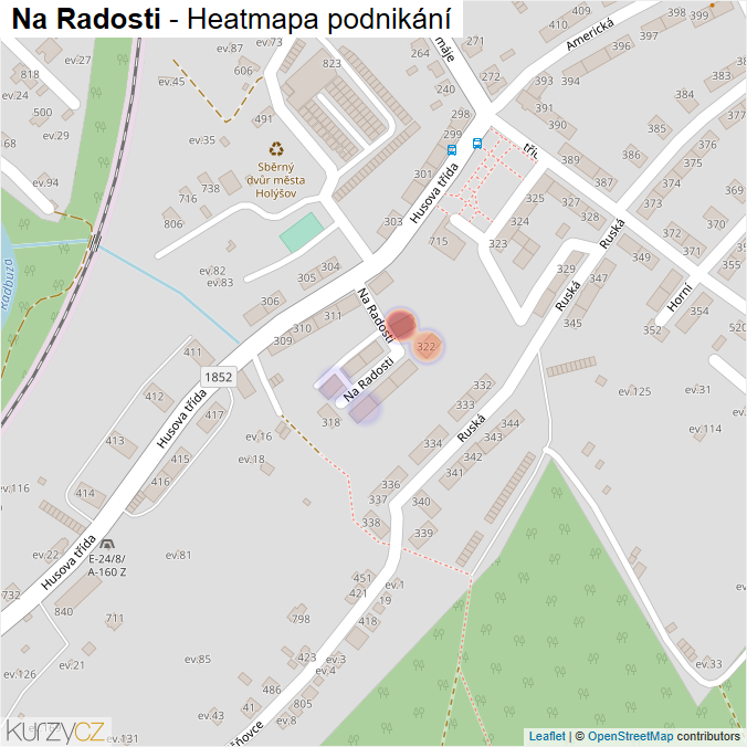 Mapa Na Radosti - Firmy v ulici.
