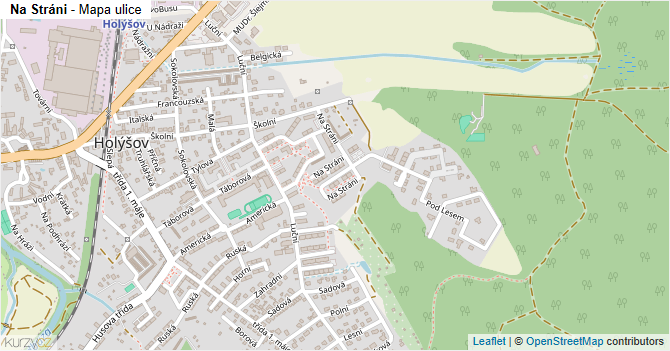 Na Stráni - mapa ulice
