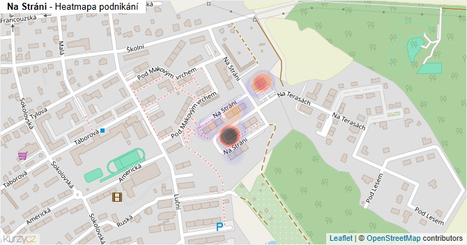 Na Stráni - mapa podnikání