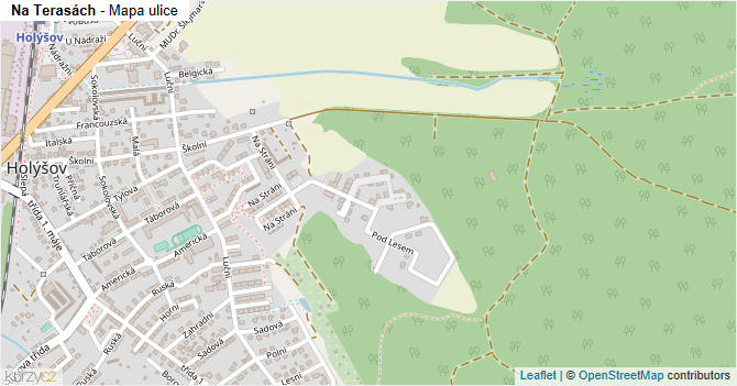 Na Terasách - mapa ulice