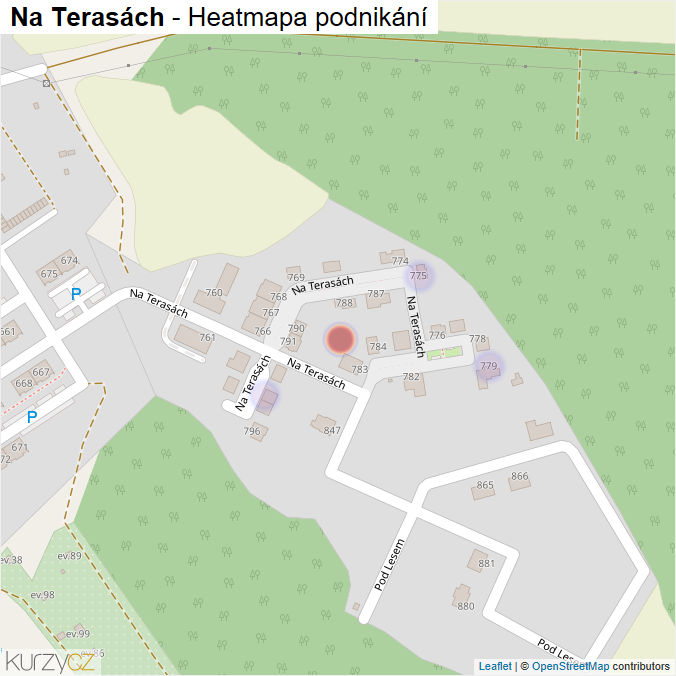 Mapa Na Terasách - Firmy v ulici.