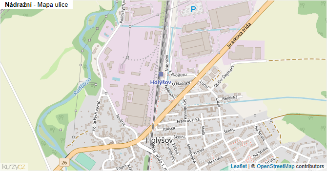 Nádražní - mapa ulice