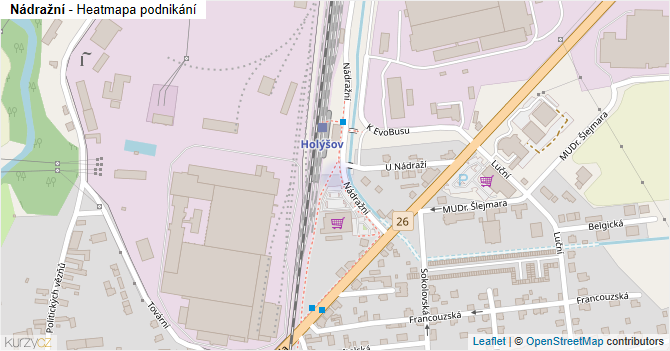 Nádražní - mapa podnikání