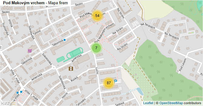 Pod Makovým vrchem - mapa firem