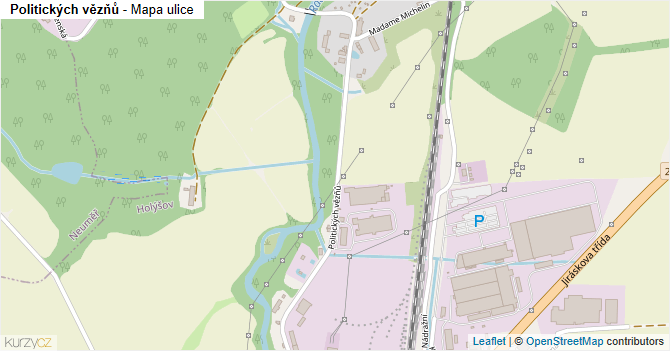 Politických vězňů - mapa ulice