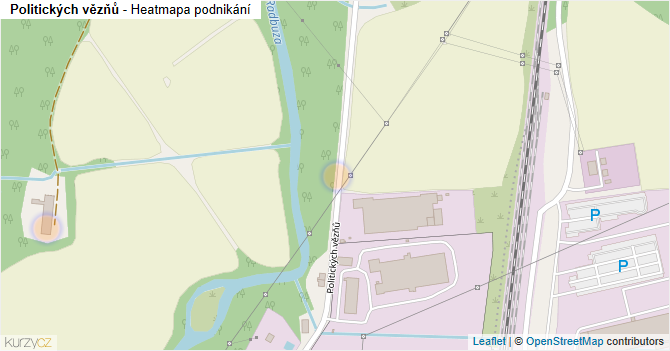 Politických vězňů - mapa podnikání