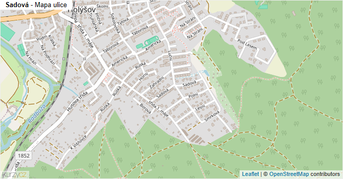 Sadová - mapa ulice