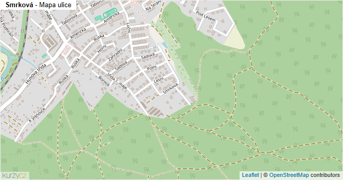 Smrková - mapa ulice
