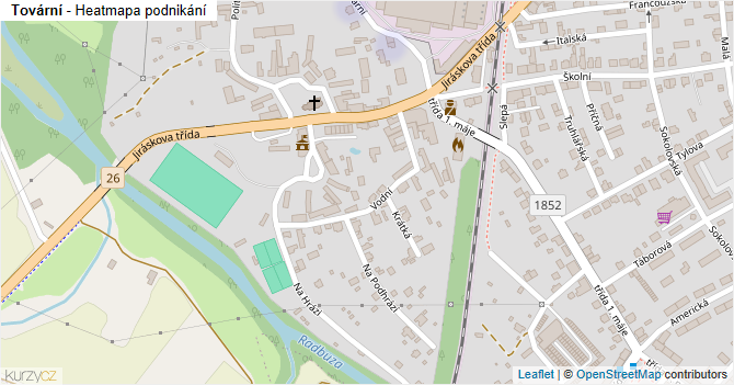 Tovární - mapa podnikání