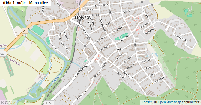 třída 1. máje - mapa ulice