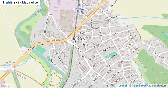 Truhlářská - mapa ulice