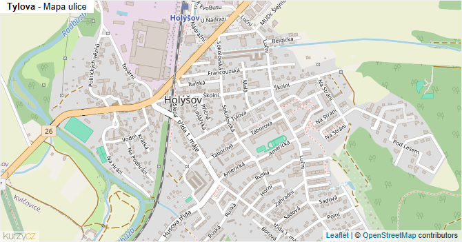 Tylova - mapa ulice