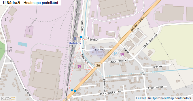 U Nádraží - mapa podnikání