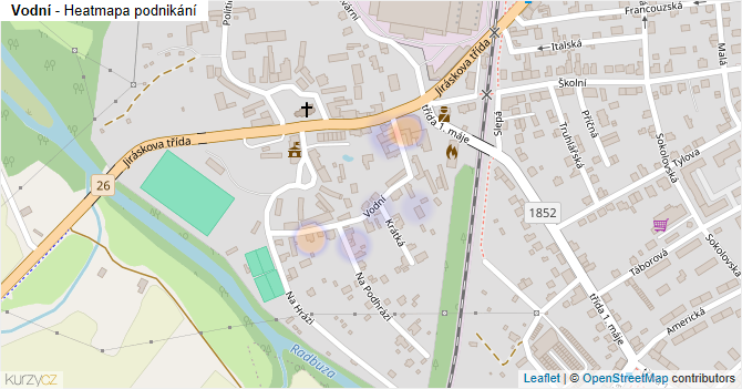 Vodní - mapa podnikání