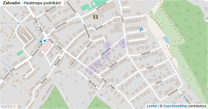 Zahradní - mapa podnikání